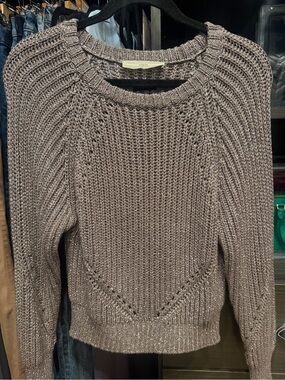 GUESS Metallic Taupe Knit Sweater